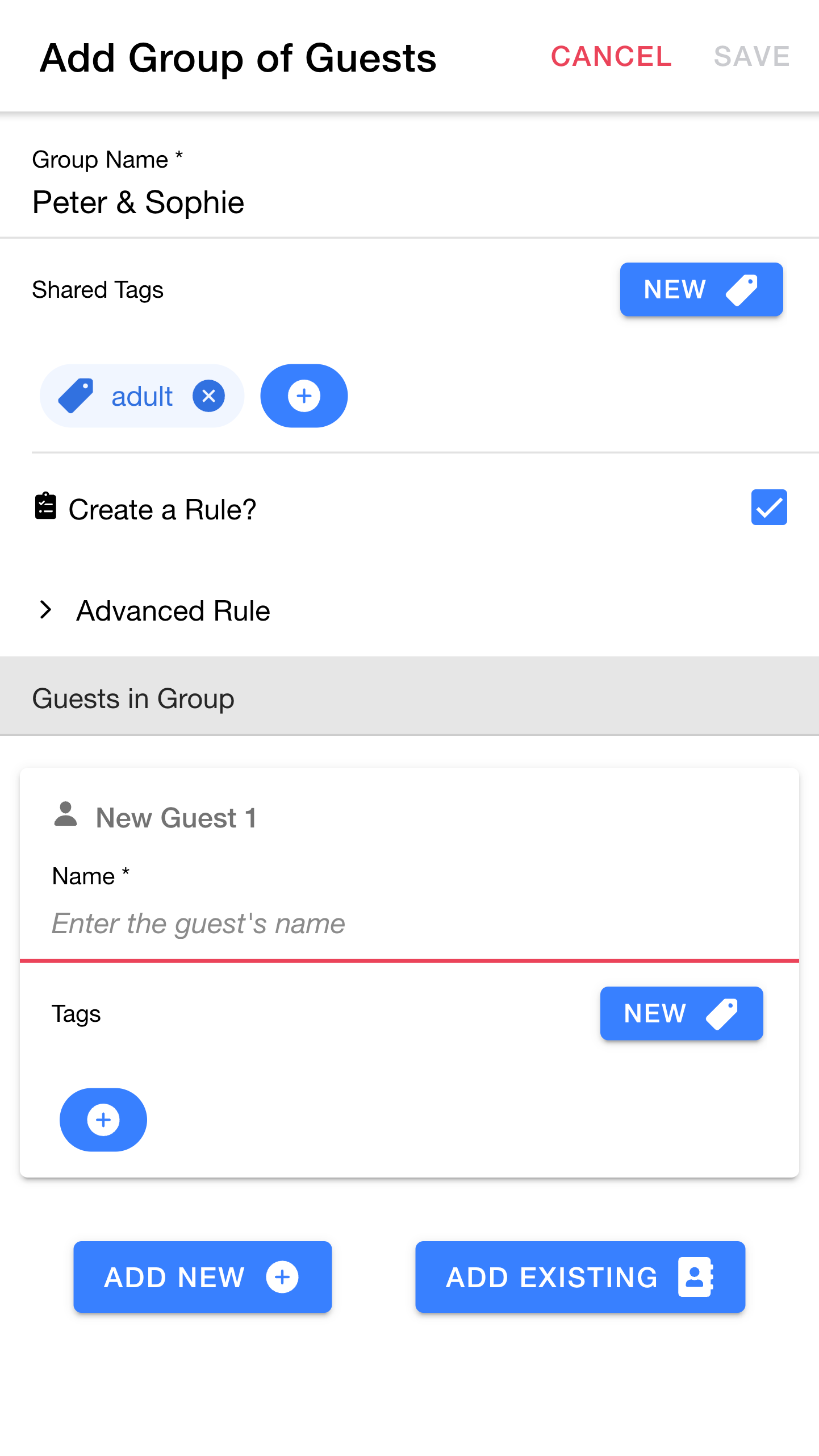 Adding a group