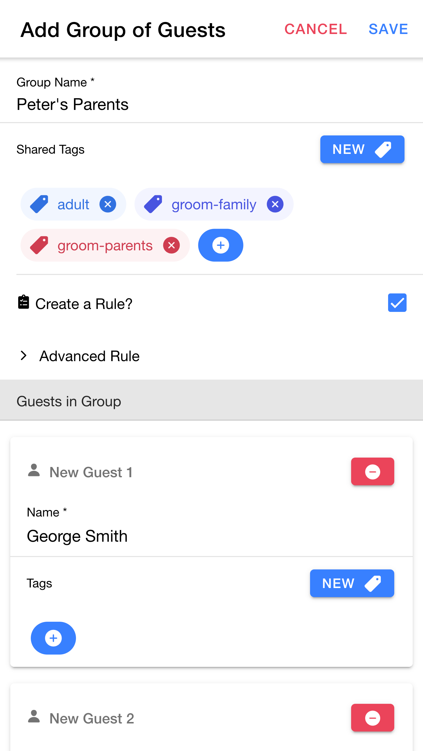Adding a group for Peter's parents