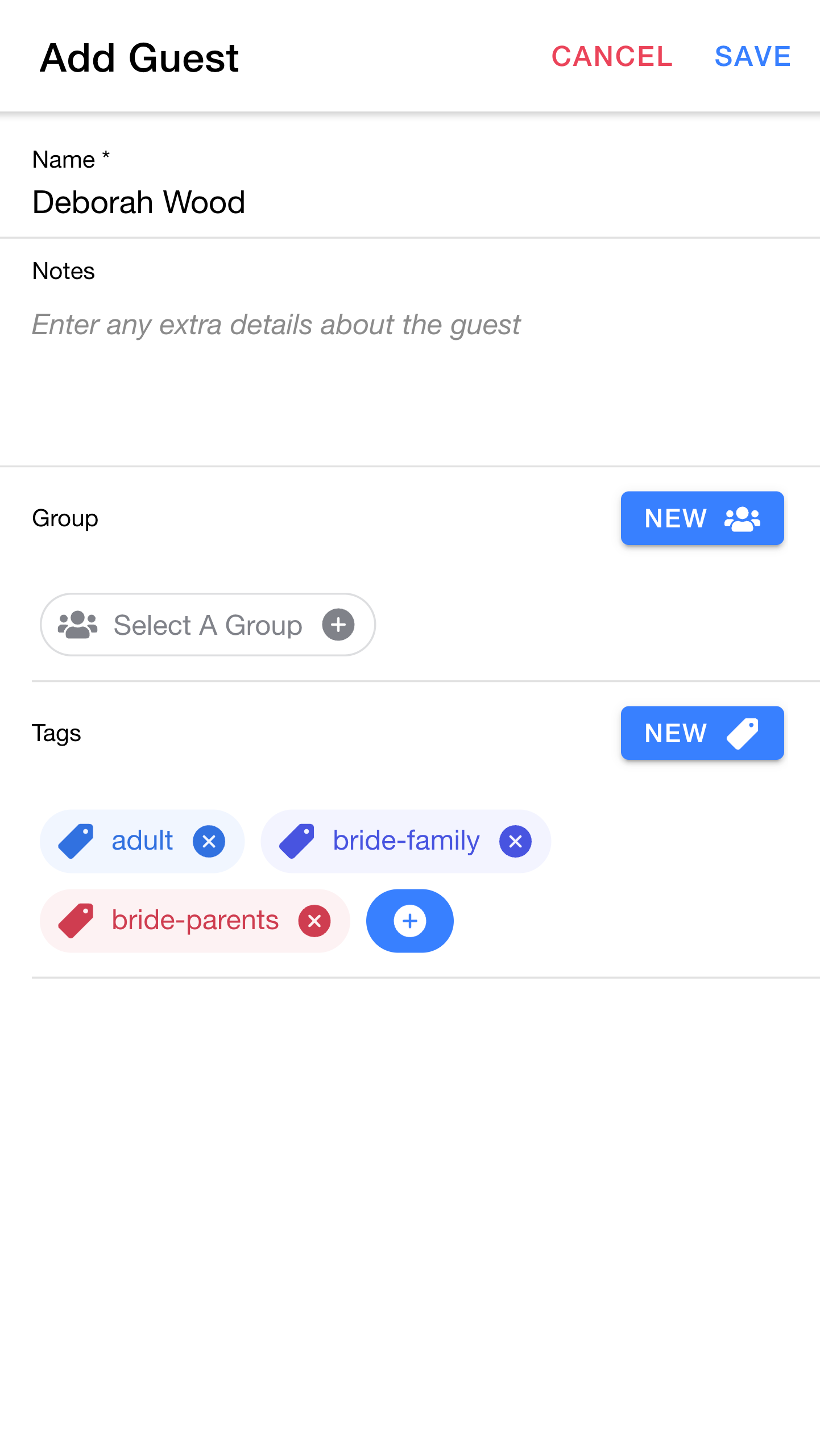 Adding a single guest