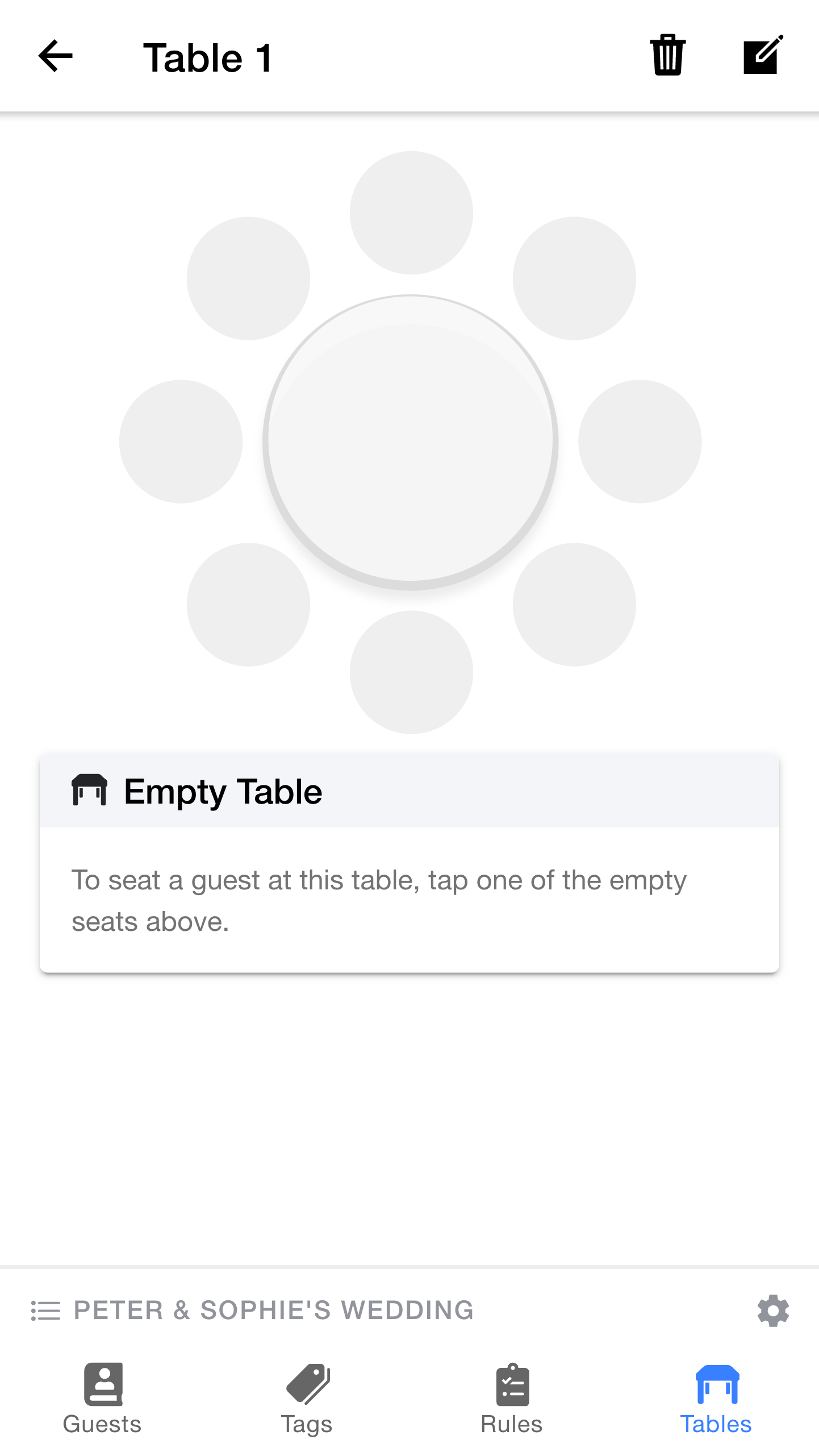 Empty table