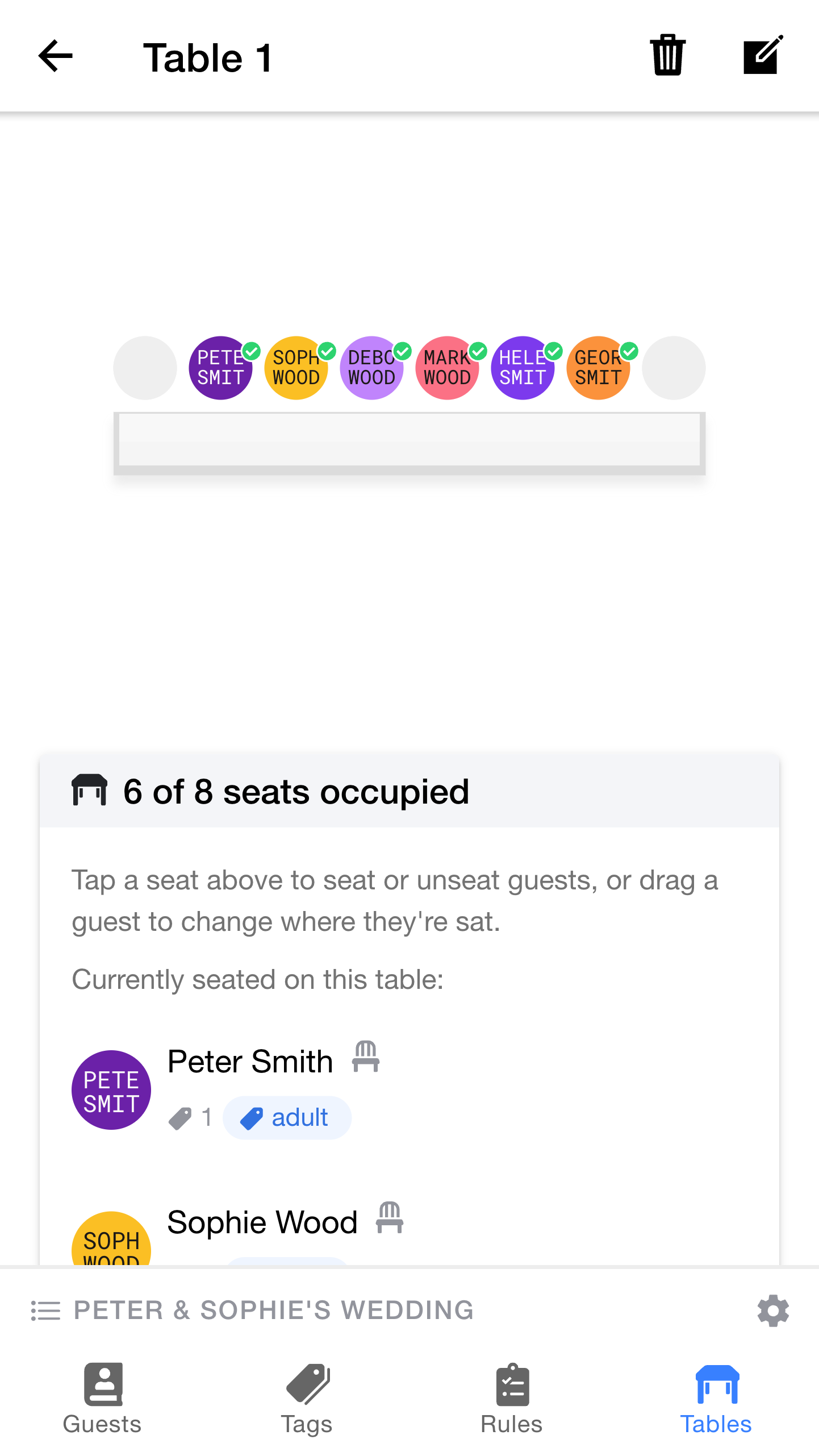 Changing to a rectangular top table
